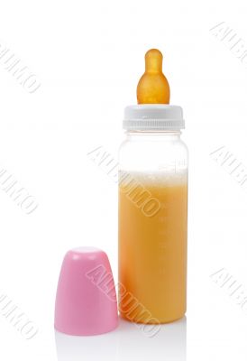 Baby bottle with milk