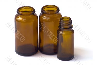 Three empty bottles Three empty bottles