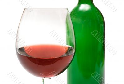 Wine Glass w/ Background Bottle