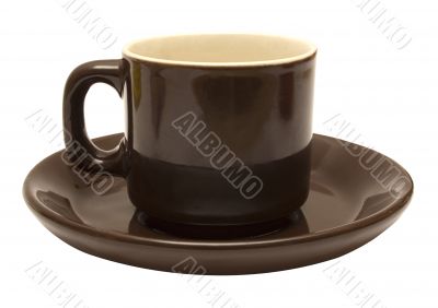 Brown Isolated Espresso Cup - Path Included