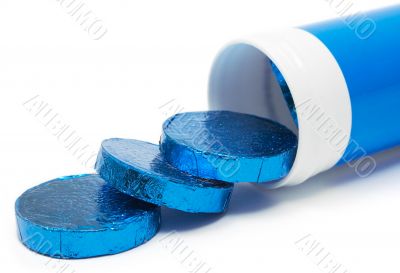 Tube of Wrapped Pills - Side View