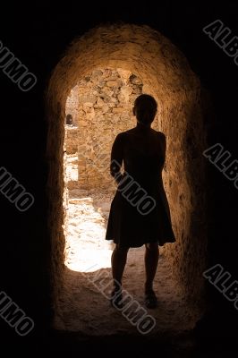 Silhouette Under Arch