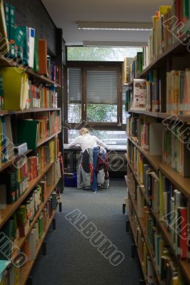 Student in Library