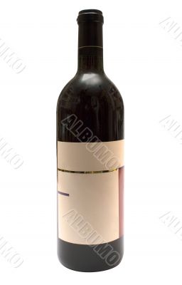 Bottle of Red Wine w/ Blank Label - Path Included