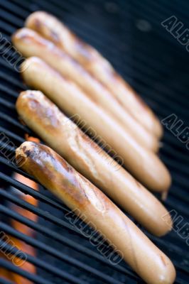 grilling hotdogs
