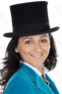 attractive business woman with hat