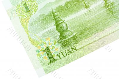Corner of One Yuan Banknote Corner of One Yuan Banknote