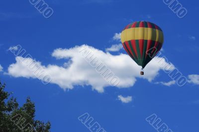 Hot air balloon and clouds