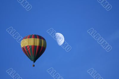 Hot air balloon and Moon Hot air balloon and Moon