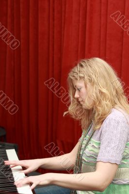 Woman playing piano