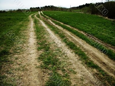 Roads and a field