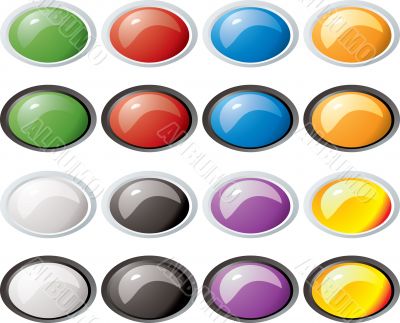 glass buttons rim oval