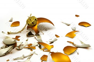 Broken golden ball