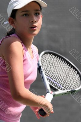 Girl playing tennis