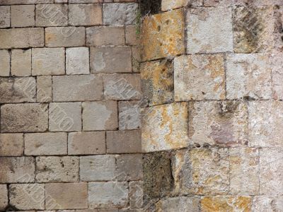 Stone wall. Ancient. Ruins