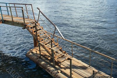 Rusty metal ladder