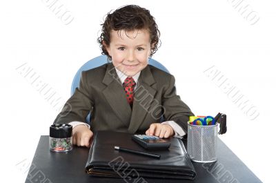 adorable future businessman in your office