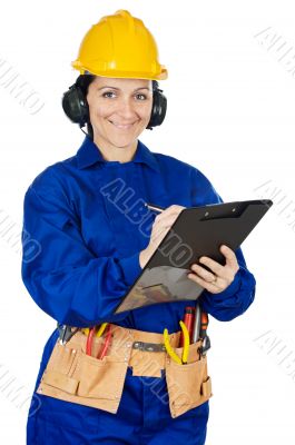 Lady construction worker