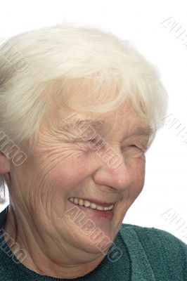 Old woman laughing