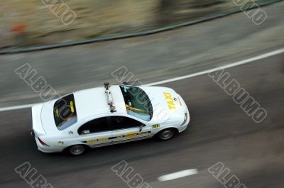 taxi in motion