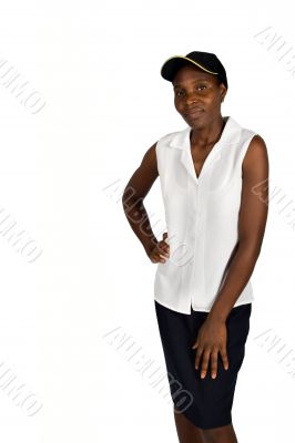 young African woman in uniform