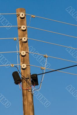 vintage electricity pole