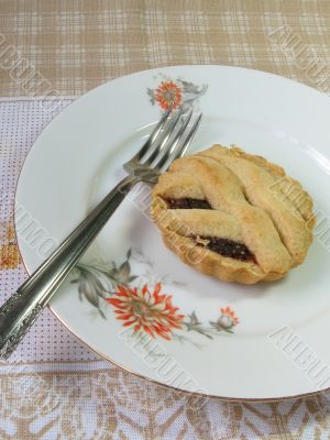 Fruit tart on plate