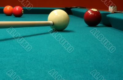 Billiard Balls and cue stick