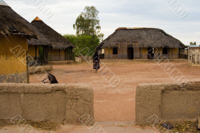 African village, traditional African huts