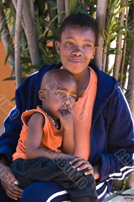 African child and mother