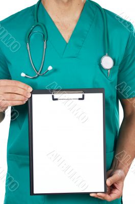 anonymous doctor whit notepad