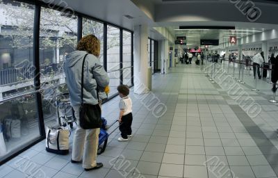 Family at the airport