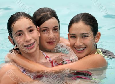 Friends in a pool