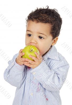 adorable baby eating an apple