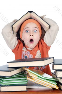 adorable girl studying