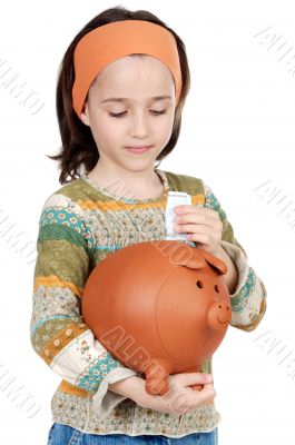 girl putting its savings