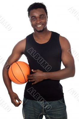 attractive young person with basketball ball