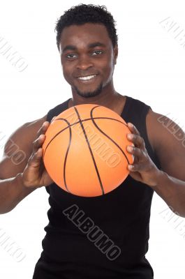 young with basketball ball
