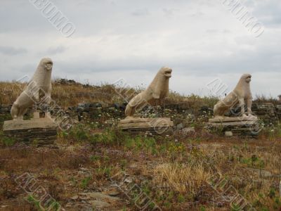 lion statues on Delos