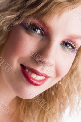 Portrait of a beautifull curly blond