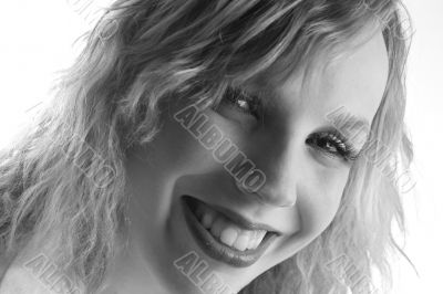 Portrait of a beautifull curly blond