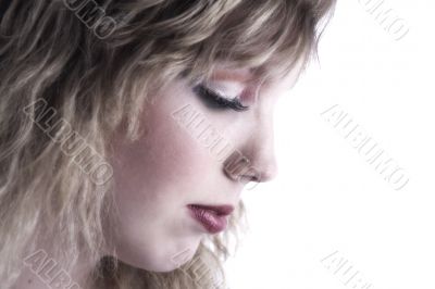 Portrait of a beautifull curly blond