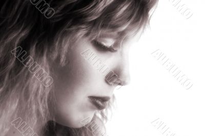 Portrait of a beautifull curly blond