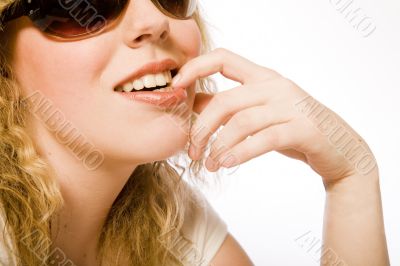 Portrait of a beautifull curly blond