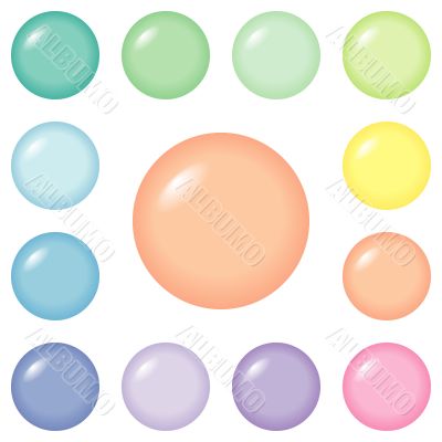 Buttons - round and pastel