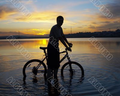 biker on the sunset