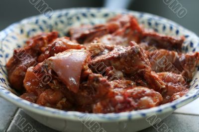 Chicken marinating