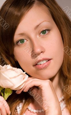 Beauty girl with rose. Beauty girl with rose.
