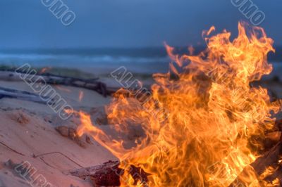 beach campfire