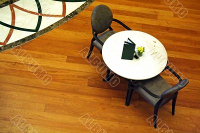 Cafe overhead view